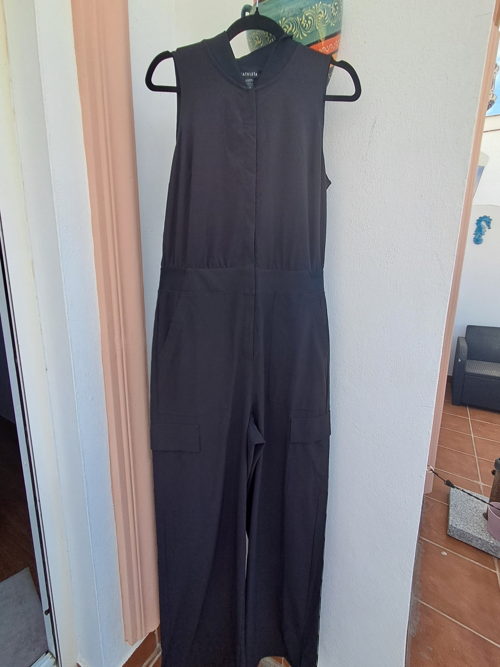 Athleta Black Sleeveless Utility Jumpsuit